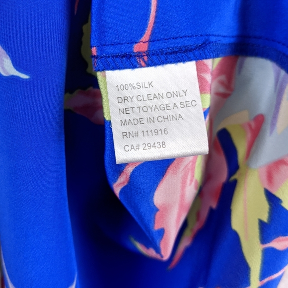 Yumi Kim Joey Blue Floral Silk Top Women's Size Small Revolve - Picture 7 of 10